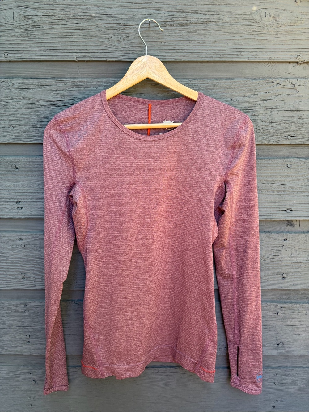 Janji Lightweight Long Sleeve Running Tee Purple Red Brown Heather XS